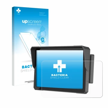Parte frontale di una confezione del prodotto con il logo del marchio upscreen. Accanto è raffigurato il dispositivo Carpuride