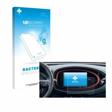 Parte frontale di una confezione del prodotto con il logo del marchio upscreen. Accanto è raffigurato il dispositivo Toyota Ay
