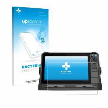 Parte frontale di una confezione del prodotto con il logo del marchio upscreen. Accanto è raffigurato il dispositivo Lowrance 