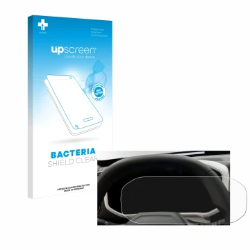 Parte frontale di una confezione del prodotto con il logo del marchio upscreen. Accanto è raffigurato il dispositivo Dacia Dus