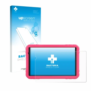 Parte frontale di una confezione del prodotto con il logo del marchio upscreen. Accanto è raffigurato il dispositivo Juedur R5