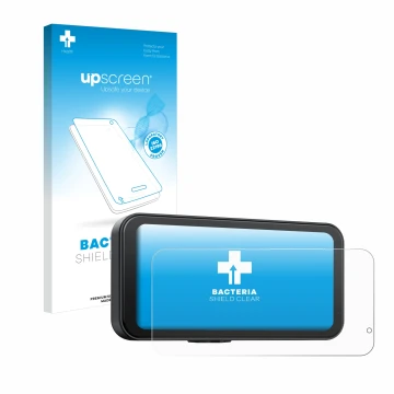 Parte frontale di una confezione del prodotto con il logo del marchio upscreen. Accanto è raffigurato il dispositivo Volam RC1