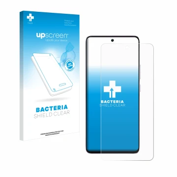 Parte frontale di una confezione del prodotto con il logo del marchio upscreen. Accanto è raffigurato il dispositivo Xiaomi Po