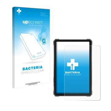 Parte frontale di una confezione del prodotto con il logo del marchio upscreen. Accanto è raffigurato il dispositivo Hotwav R9