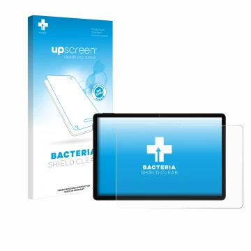 Parte frontale di una confezione del prodotto con il logo del marchio upscreen. Accanto è raffigurato il dispositivo Doogee U1