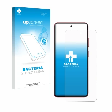 Parte frontale di una confezione del prodotto con il logo del marchio upscreen. Accanto è raffigurato il dispositivo realme 14