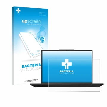 Parte frontale di una confezione del prodotto con il logo del marchio upscreen. Accanto è raffigurato il dispositivo Lenovo Th