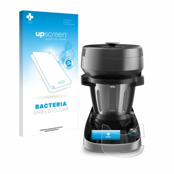 Parte frontale di una confezione del prodotto con il logo del marchio upscreen. Accanto è raffigurato il dispositivo Cecotec M