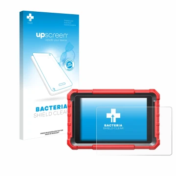 Parte frontale di una confezione del prodotto con il logo del marchio upscreen. Accanto è raffigurato il dispositivo Launch X-