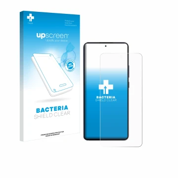 Parte frontale di una confezione del prodotto con il logo del marchio upscreen. Accanto è raffigurato il dispositivo Oppo Reno
