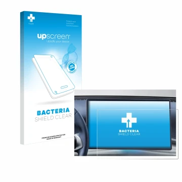 Parte frontale di una confezione del prodotto con il logo del marchio upscreen. Accanto è raffigurato il dispositivo BYD Atto 