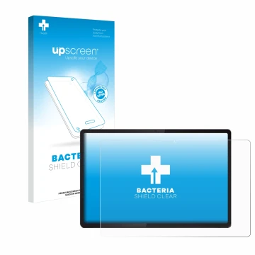 Parte frontale di una confezione del prodotto con il logo del marchio upscreen. Accanto è raffigurato il dispositivo Lenovo Id