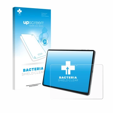 Parte frontale di una confezione del prodotto con il logo del marchio upscreen. Accanto è raffigurato il dispositivo Terra Pad