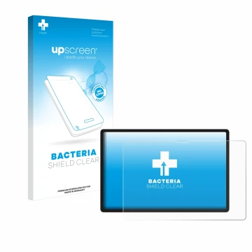 Parte frontale di una confezione del prodotto con il logo del marchio upscreen. Accanto è raffigurato il dispositivo Lenovo Yo