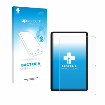 Parte frontale di una confezione del prodotto con il logo del marchio upscreen. Accanto è raffigurato il dispositivo Doogee T3