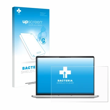 Parte frontale di una confezione del prodotto con il logo del marchio upscreen. Accanto è raffigurato il dispositivo Dell Pro 