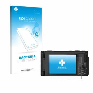 Parte frontale di una confezione del prodotto con il logo del marchio upscreen. Accanto è raffigurato il dispositivo Yashica C