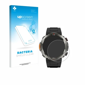 Parte frontale di una confezione del prodotto con il logo del marchio upscreen. Accanto è raffigurato il dispositivo Blackview