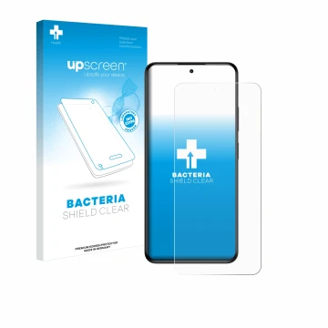 Parte frontale di una confezione del prodotto con il logo del marchio upscreen. Accanto è raffigurato il dispositivo myPhone N