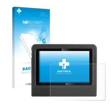 Parte frontale di una confezione del prodotto con il logo del marchio upscreen. Accanto è raffigurato il dispositivo Launch X-