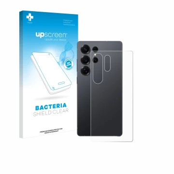 Parte frontale di una confezione del prodotto con il logo del marchio upscreen. Accanto è raffigurato il dispositivo Samsung G
