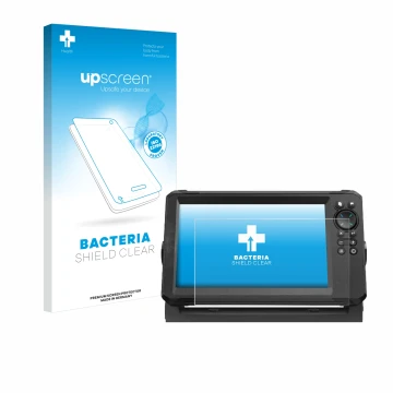 Parte frontale di una confezione del prodotto con il logo del marchio upscreen. Accanto è raffigurato il dispositivo Lowrance 