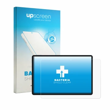 Parte frontale di una confezione del prodotto con il logo del marchio upscreen. Accanto è raffigurato il dispositivo Teclast P