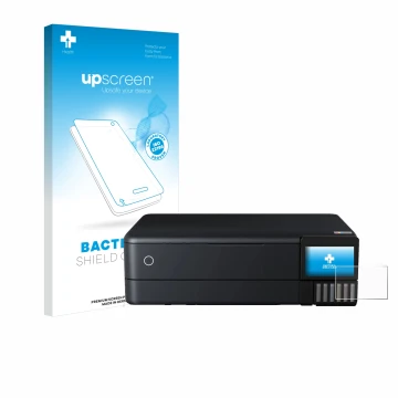 Parte frontale di una confezione del prodotto con il logo del marchio upscreen. Accanto è raffigurato il dispositivo Epson Eco