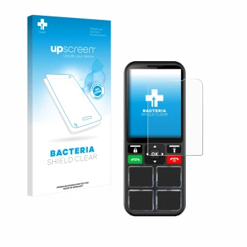 Parte frontale di una confezione del prodotto con il logo del marchio upscreen. Accanto è raffigurato il dispositivo Geemarc C