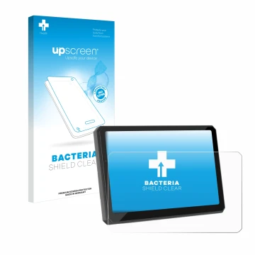Parte frontale di una confezione del prodotto con il logo del marchio upscreen. Accanto è raffigurato il dispositivo Carpuride