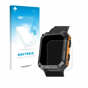 Parte frontale di una confezione del prodotto con il logo del marchio upscreen. Accanto è raffigurato il dispositivo Stahlgear