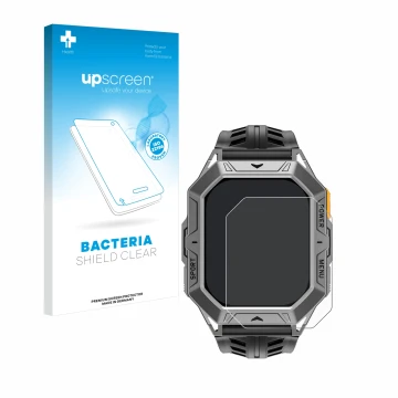 Parte frontale di una confezione del prodotto con il logo del marchio upscreen. Accanto è raffigurato il dispositivo Stahlgear