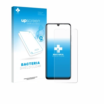 Parte frontale di una confezione del prodotto con il logo del marchio upscreen. Accanto è raffigurato il dispositivo ZTE Blade