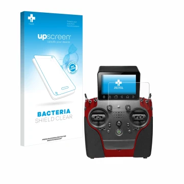 Parte frontale di una confezione del prodotto con il logo del marchio upscreen. Accanto è raffigurato il dispositivo PowerBox 