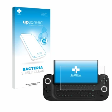 Parte frontale di una confezione del prodotto con il logo del marchio upscreen. Accanto è raffigurato il dispositivo Antec Cor