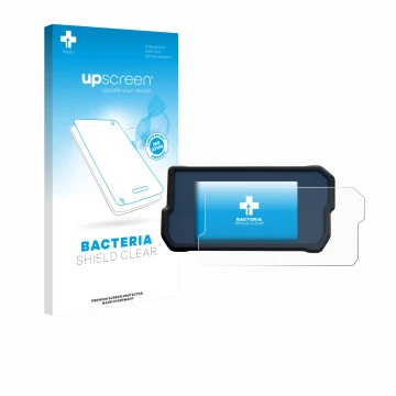 Parte frontale di una confezione del prodotto con il logo del marchio upscreen. Accanto è raffigurato il dispositivo KTM 390 /