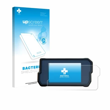 Parte frontale di una confezione del prodotto con il logo del marchio upscreen. Accanto è raffigurato il dispositivo KTM RC125