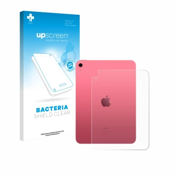 Parte frontale di una confezione del prodotto con il logo del marchio upscreen. Accanto è raffigurato il dispositivo Apple iPa
