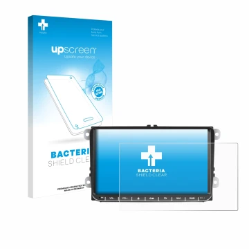 Parte frontale di una confezione del prodotto con il logo del marchio upscreen. Accanto è raffigurato il dispositivo Essgoo AR