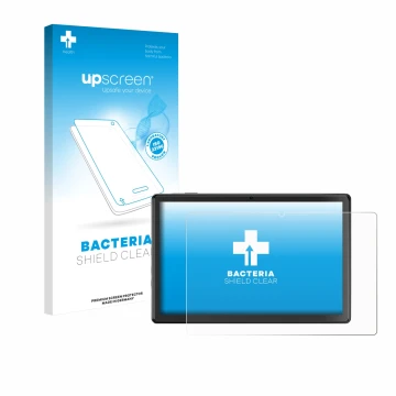 Parte frontale di una confezione del prodotto con il logo del marchio upscreen. Accanto è raffigurato il dispositivo SGIN T10 
