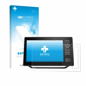 Parte frontale di una confezione del prodotto con il logo del marchio upscreen. Accanto è raffigurato il dispositivo Humminbir