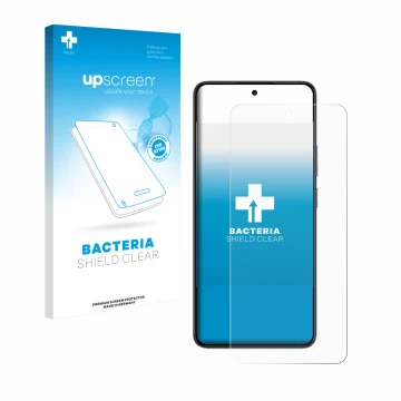 Parte frontale di una confezione del prodotto con il logo del marchio upscreen. Accanto è raffigurato il dispositivo realme 14