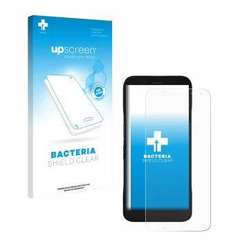 Parte frontale di una confezione del prodotto con il logo del marchio upscreen. Accanto è raffigurato il dispositivo Datalogic