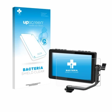 Parte frontale di una confezione del prodotto con il logo del marchio upscreen. Accanto è raffigurato il dispositivo Feelworld
