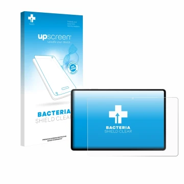 Parte frontale di una confezione del prodotto con il logo del marchio upscreen. Accanto è raffigurato il dispositivo Samsung G