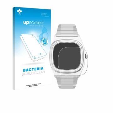 Parte frontale di una confezione del prodotto con il logo del marchio upscreen. Accanto è raffigurato il dispositivo Timex Rei