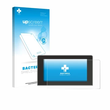 Parte frontale di una confezione del prodotto con il logo del marchio upscreen. Accanto è raffigurato il dispositivo Volkswage