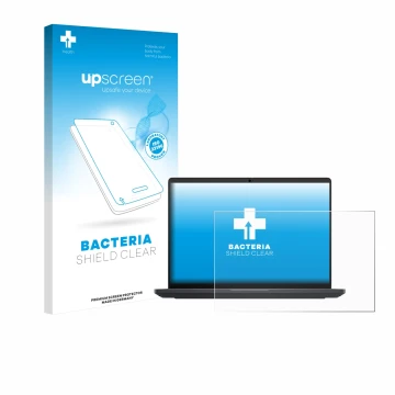 Parte frontale di una confezione del prodotto con il logo del marchio upscreen. Accanto è raffigurato il dispositivo Dell Pro 