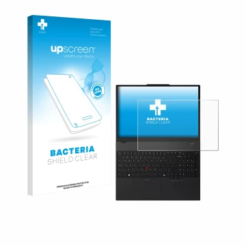 Parte frontale di una confezione del prodotto con il logo del marchio upscreen. Accanto è raffigurato il dispositivo Lenovo Th