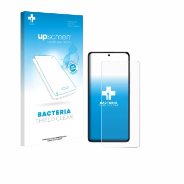 Parte frontale di una confezione del prodotto con il logo del marchio upscreen. Accanto è raffigurato il dispositivo Xiaomi Po